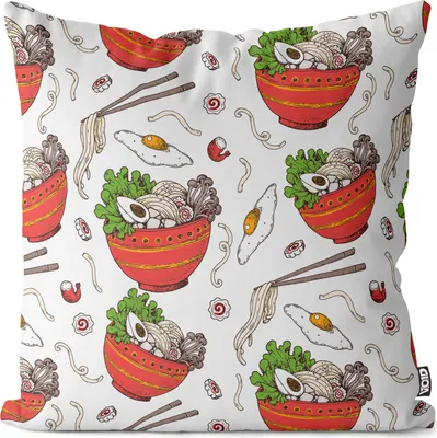 Produktbild von VOID Ramen Bowl Nudeln Japan Kissenbezug Kissenhülle sofa couch wohnzimmer dekoration wasserfest Outdoor Kissen bezug deko
