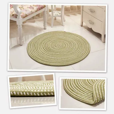 Zdjęcie produktu dla Ręcznie tkany okrągły dywan - zielony - 80 cm