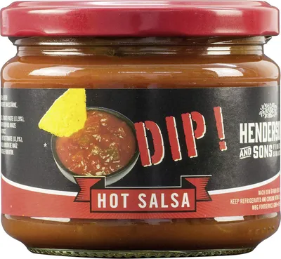 Obrázok produktu pre MBG Henderson and Sons Dip Hot Salsa Hot Chilli v pohári na namáčanie 315g