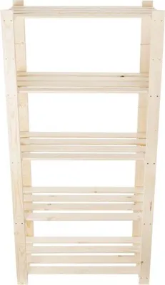 Obrázek produktu pro STOLMAK Dřevěný regál 80 × 170 × 38 cm přírodní, masivní borovice, knihovna s 5 policemi, dekorativní regál