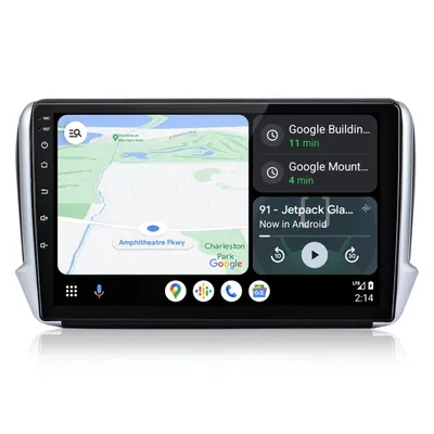 Obrázek produktu pro 10,1'' autorádio Android CarPlay Android Auto pro Peugeot 208/2008 2012-2018 GPS navigace Wi-Fi Bluetooth FM RDS SWC DSP 2DIN USB 2GB+64GB
