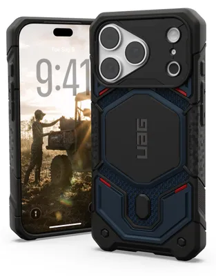 Obrázek produktu pro Urban Armor Gear Monarch Pro Polyamid, Obal, Apple, iPhone 18 Pro, 16 cm (6.3"), Černá, Tmavě modrá