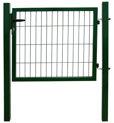 Produktbild von Gartentor Tor für Gartenzaun Zaun 80 cm hoch Gartentür aus Metall für Stabmattenzaun Abschließbar inkl. Pfosten Grün V2Aox