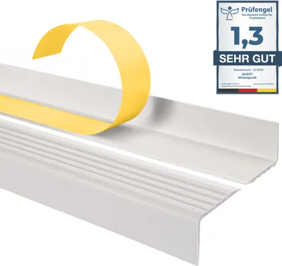 Obrázok produktu pre QUEST Samolepiaci protišmykový schodiskový profil ND PVC, ochrana schodov, 40x25mm, biela