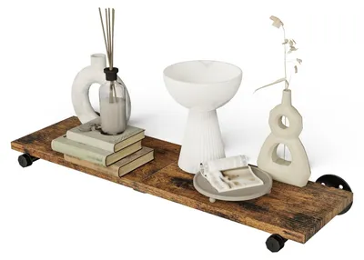 Immagine prodotto di Mensola a parete in legno e metallo, dimensioni 70 x 19 x 1,5 cm
