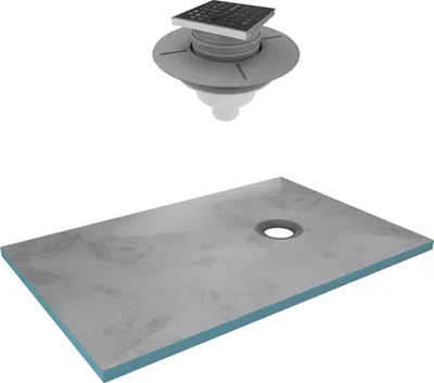 Image de Receveur de Douche à Carreler 140x90 cm avec Bondes à Sortie Verticale - Grille Inox