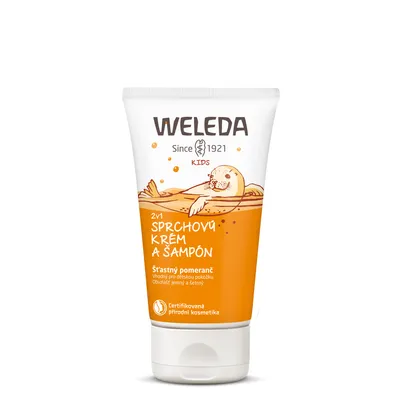 Productafbeelding van WELEDA Kids 2-in-1 shampoo & bodywash blije sinaasappel (150 ml)