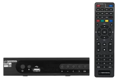 Image de Tuner numérique Esperanza EV106P DVB-T2 H.265/HEVC. Noir.