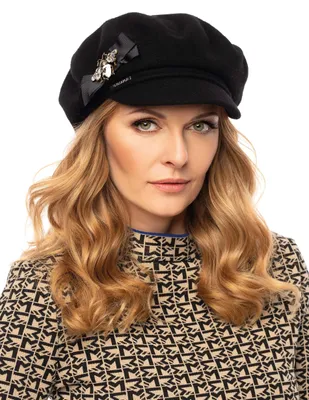 Immagine prodotto di Vivisence donna cassetta premium elegante cappello invernale caldo e accogliente copricapo per l'inverno e l'autunno caldo cappello a maglia spessa, cappello classico per le donne,  eu, nero, taglia uni