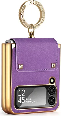 Produktbild von INF Schutzhülle PC Leder für Samsung Galaxy Z Flip 4 mit Ständer Violett