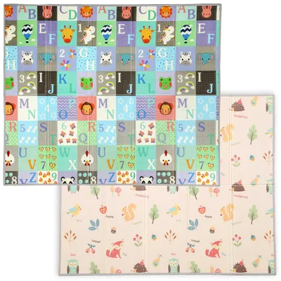 Produktbild von Faltbare und wendbare Babyspielmatte, dicke Schaumstoffmatte, 180 x 150 x 1 cm, mehrfarbig