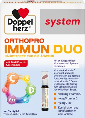 Produktbild von Doppelherz system Orthopro Immun Duo Trinkfläschchen und Tabletten, 7 St. Packung