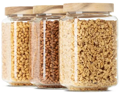 Immagine prodotto di Set di 3 contenitori per alimenti in vetro borosilicato, capacità 900 ml
