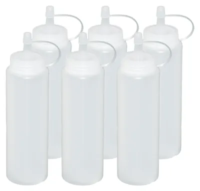 Produktbild von 6 Stück transparente Quetschflaschen 0,26 Liter Dosierflasche Spenderflasche Dressingflasche