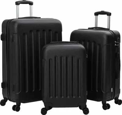 Image de Valise avec verrouillage 3 pcs Noir 50 x 31 x 78 cm Plastic ABS