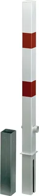 Produktbild von Alberts Absperrpfosten Klappy | wahlweise in verschiedenen Ausführungen | zum Aufschrauben, umlegbar | weiß | Pfosten 70 x 70 mm | Höhe über Boden 100 cm