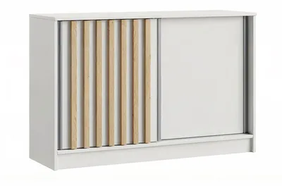 Produktbild von Margaret Hadas24 Kommode ERIKA mit Lamellen 120 cm, Wohnzimmerschrank, Wohnzimmer Möbel, Wohnzimmerschrank, Kommodenschrank (weiß, artisan)