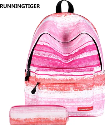 Produktbild von Schultaschen Mädchen Rucksack Teenager Schulrucksack Damen Rucksack Lässiger Tagesrucksack für Schule Reise Arbeit mit Bleistiftbeut(Rosa)