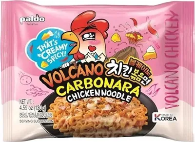 Produktbild von Paldo | Ramyun Volcano Carbonara - 130g - Feurig Scharf - Instant-nudeln - Koreanische Küche