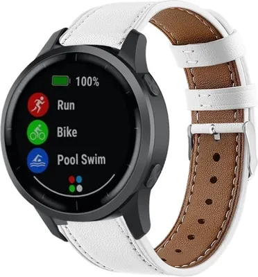 Produktbild von Strap-it Garmin Vivoactive 4 Armband Leder - 45 mm - Weiß