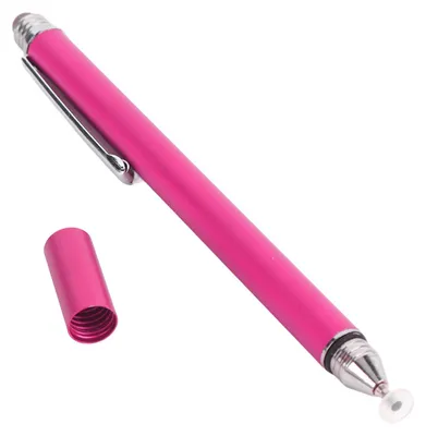 Image de Stylet 2 en 1, haute sensibilité, double extrémité, capacitif, avec deux pointes pour calendrier tactile, numérique, rose rouge