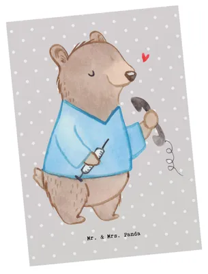 Produktbild von Mr. & Mrs. Panda Postkarte Medizinische Fachangestellter Herz - Grau Pastell - Geschenk, Arztpraxis, Arzthelfer, MFA, Ausbildung, Krankgeschrieben, Ansichtskarten, krank