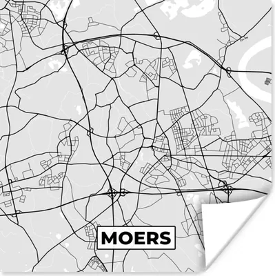 Produktbild von MuchoWow® Poster Karte - Deutschland - Stadtplan - Moers 75x75 cm - Wand Dekoration