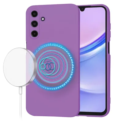 Produktbild von Techsuit Soft Flex Silikon Back Cover Hülle mit MagSafe für Samsung Galaxy A15 4G/5G - Lila