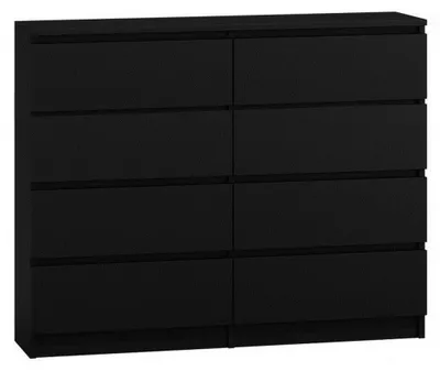 Zdjęcie produktu dla Topeshop M8 120 CZERŃ, Czarny, 8 szuf., Płyta wiórowa, Monochromatyczny, Nowoczesny, Płyta wiórowa