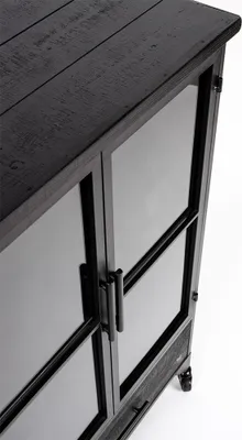 Image de Nesthaus Armoire vitrine Bram Noir 35 x 65 x 105 cm