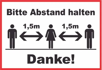 Produktbild von Bitte 1,5 m Absatnd halten Schild A1 (594x841mm)