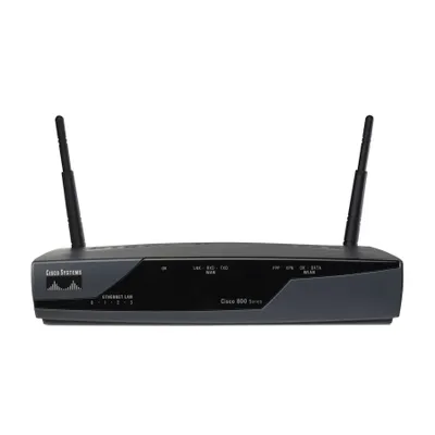 Produktbild von Cisco 871, 10, 100 Mbit/Sek, 802.11b, 802.11g, Ethernet (RJ-45), BGP, EIGRP, OSPF, SNMP, HTTP, Telnet, IPSec, PPPoE, PPTP, L2TP