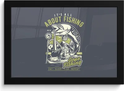 Produktbild von MuchoWow® MuchoWow® Gerahmtes Poster Fisch - Boot - Jahrgang 30x20 cm - Poster mit zchwarzem Bilderrahmen - Kunstdruck - Bild-Poster