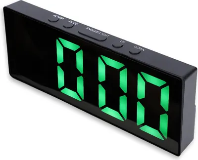 Obrázek produktu pro LED zrcadlový budík Digitální hodiny s 6,25palcovým displejem Záložní baterie Nastavitelná jasnost Dvojitý budík Funkce odložení pro ložnici Kancelář