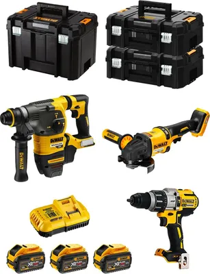 Image de Kit DeWALT FVK381X3HD-QW 54 V/18 V (DCH333 + DCD996 + DCG418 + 3 x 9,0 Ah + DCB118 + 2 x TSTAK II + TSTAK VI)