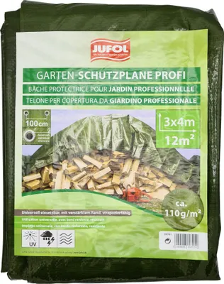 Produktbild von Jufol Abdeckplane Profi 3 x 4 m = 12 m² - 110 g/m² silber-grün