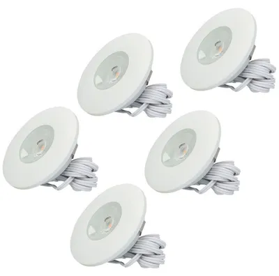 Image de HOFTRONIC - Spot LED encastrable plat 3W 2700K IP44 Blanc lot de 5