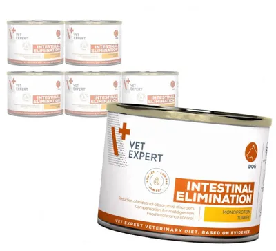 Produktbild von VetExpert Veterinary Diet Intestinal Elimination Low Fat 6x200g Nassfutter für Hunde mit Verdauungsstörungen
