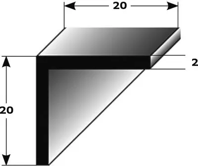 Produktbild von Winkelprofil "Paredes" als Montageprofil / Bauprofil, gleichschenklig, aus Aluminium-1000-20 mm