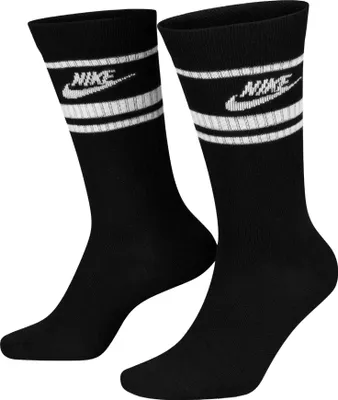 Produktbild von Nike - "Sportswear Essential" Socken für Herren/Damen Uni, Alltag (3er-Pack) BC7034 (42 EU - 45 EU) (Schwarz/Weiß)