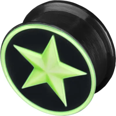 Produktbild von viva-adorno 1 Stück 14mm Flesh Plug Tunnel Ohr Piercing Silikon flexibel Stern verschiedene Farben Größe 4 - 26mm Z156,7 schwarz/gelb Z205,