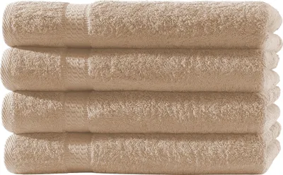 Produktbild von 4er Set Frottee Gästetücher Elegance 30x50 cm 100% Baumwolle 500 gsm Gästetuch beige
