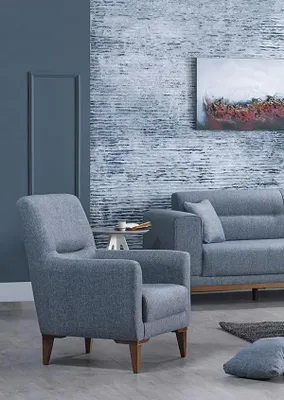 Obrázek produktu pro Sessel Grau Modern Design Polstersessel Wohnzimmer Polstermöbel Einrichtung