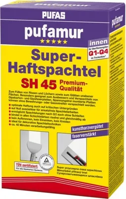 Produktbild von PUFAS Pufamur Super-Haftspachtel SH 45 Gipsspachtelmasse1 kg