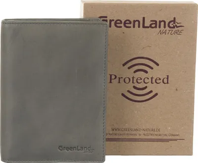 Produktbild von GreenLand Nature Leder Ausweisetui Passport / Document Case Aqua grau