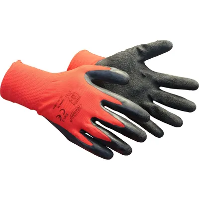 Produktbild von Nylon-Handschuhe Gr. 10, 'Good-Touch', schwarz/rot, EN388 Kat.2 / Paar