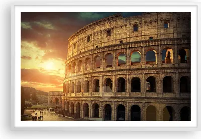 Produktbild von Gerahmtes Poster - Weißer Rahmen - Coloseum Roma Architektur Italien - 91,5x61 cm - Wand Bild - Wanddeko - Wandbilder - Wandposter - Bilderrahmen - Bilder - Kunstdruck - Wandbild - P2WAA91x61-2966