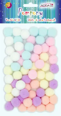 Produktbild von Plüsch-Pastell-Pompons, Farbmix, 2 cm, 60 Stück.