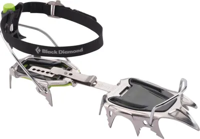 Steigeisen "Snaggletooth Pro" von Black Diamond; aus Edelstahl mit verstellbarem Riemen; geeignet für Eis- und Lawinenschutz.