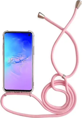 Image de Housse pour téléphone portable avec cordon de la chaîne à porter autour du cou / Housse à porter autour du cou pour divers modèles de Samsung Galaxy Samsung Galaxy S10E rose / argent